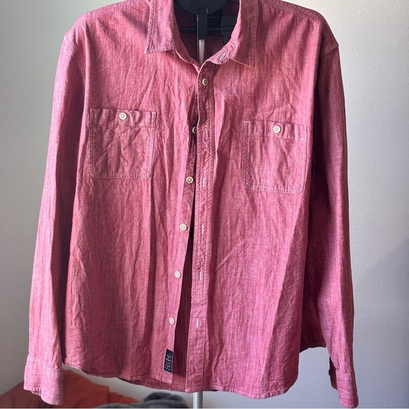 Mens Lucky Brand Men’s Button Down Shirt XXL Red Long Sleeve Casual - Picture 2 of 6